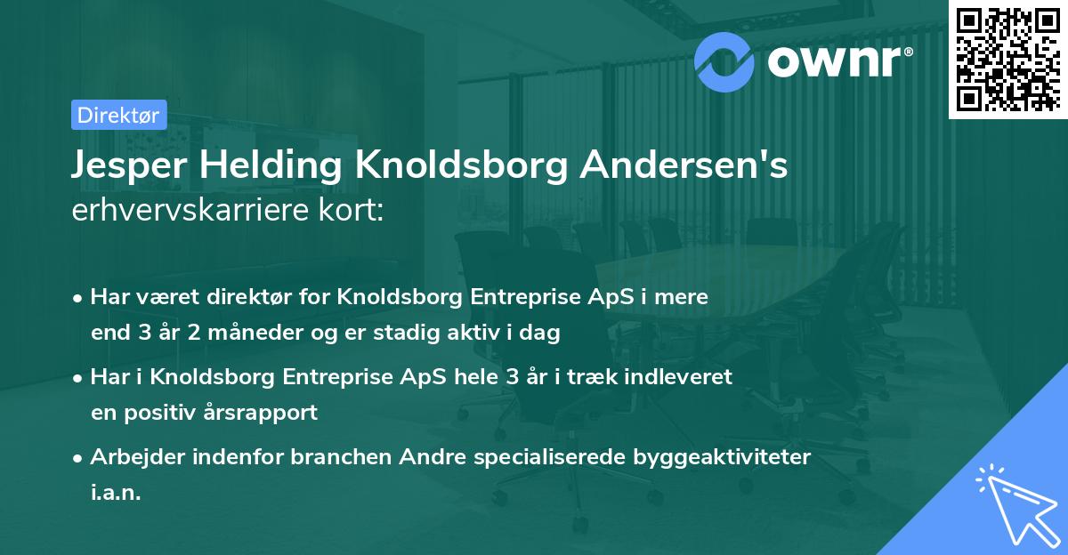 Jesper Helding Knoldsborg Andersen's erhvervskarriere kort