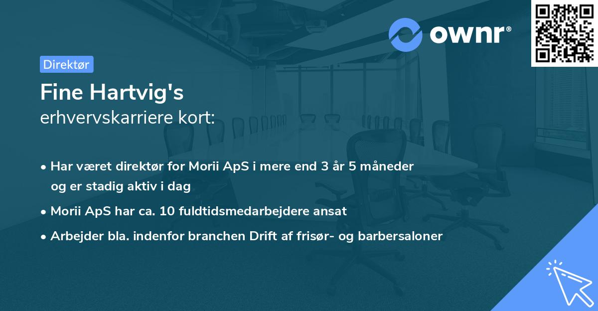 Fine Hartvig's erhvervskarriere kort