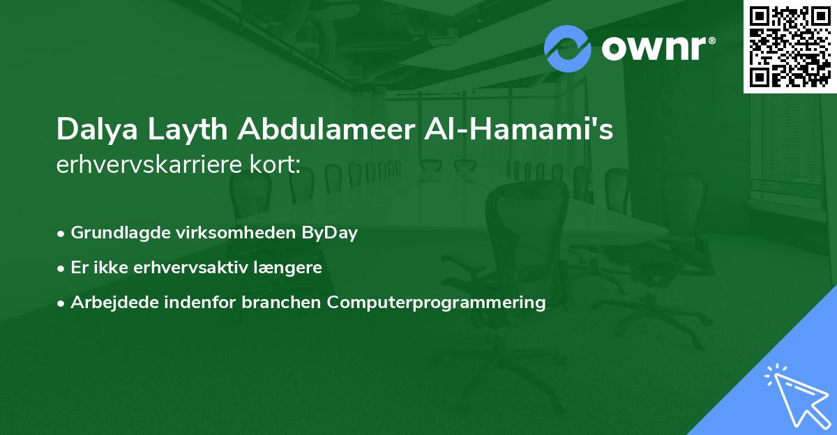 Dalya Layth Abdulameer Al-Hamami's erhvervskarriere kort