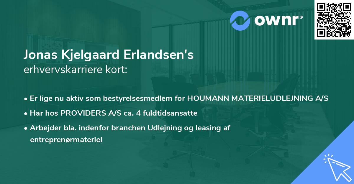 Jonas Kjelgaard Erlandsen's erhvervskarriere kort