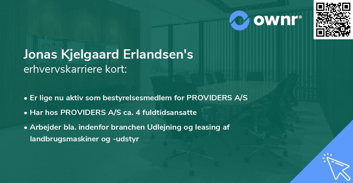 Jonas Kjelgaard Erlandsen's erhvervskarriere kort