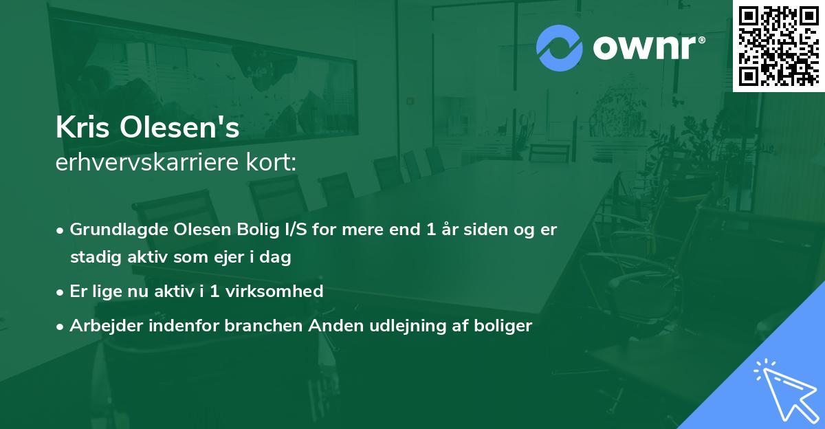 Kris Olesen's erhvervskarriere kort