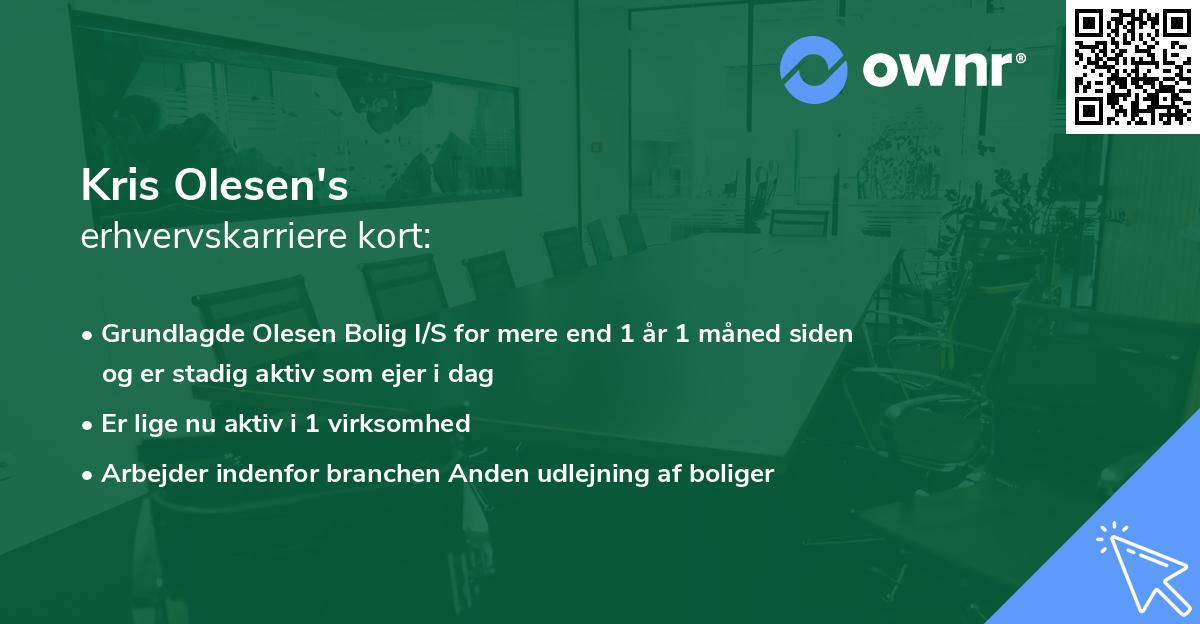 Kris Olesen's erhvervskarriere kort
