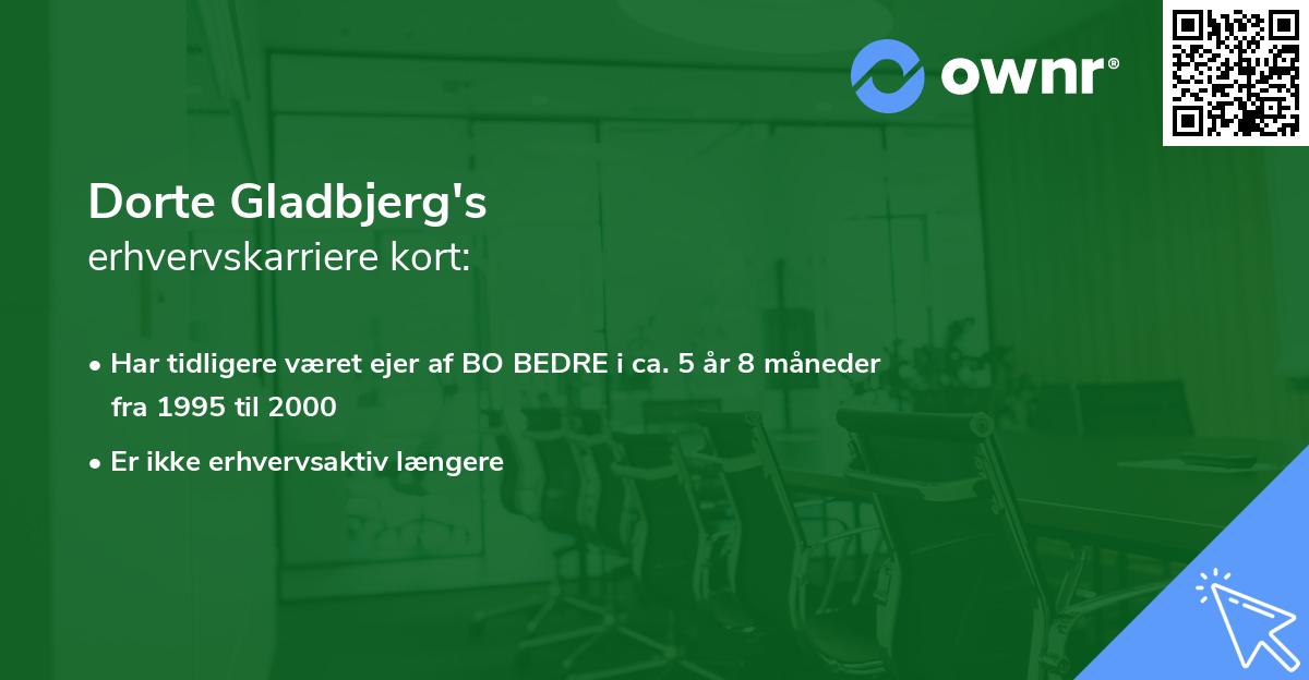 Dorte Gladbjerg's erhvervskarriere kort