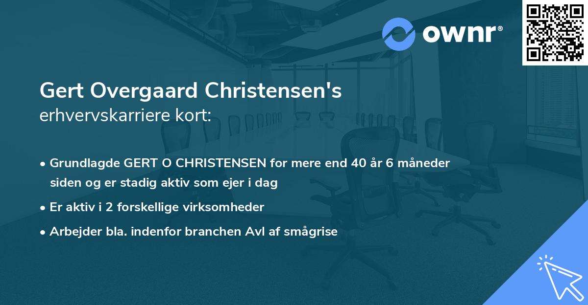 Gert Overgaard Christensen's erhvervskarriere kort