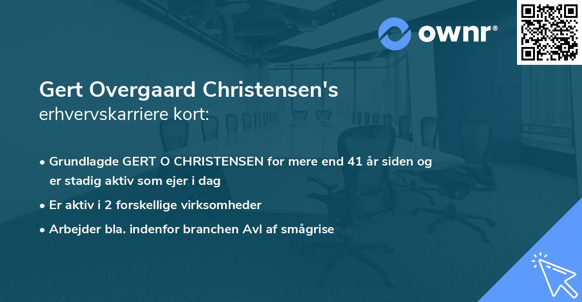 Gert Overgaard Christensen's erhvervskarriere kort