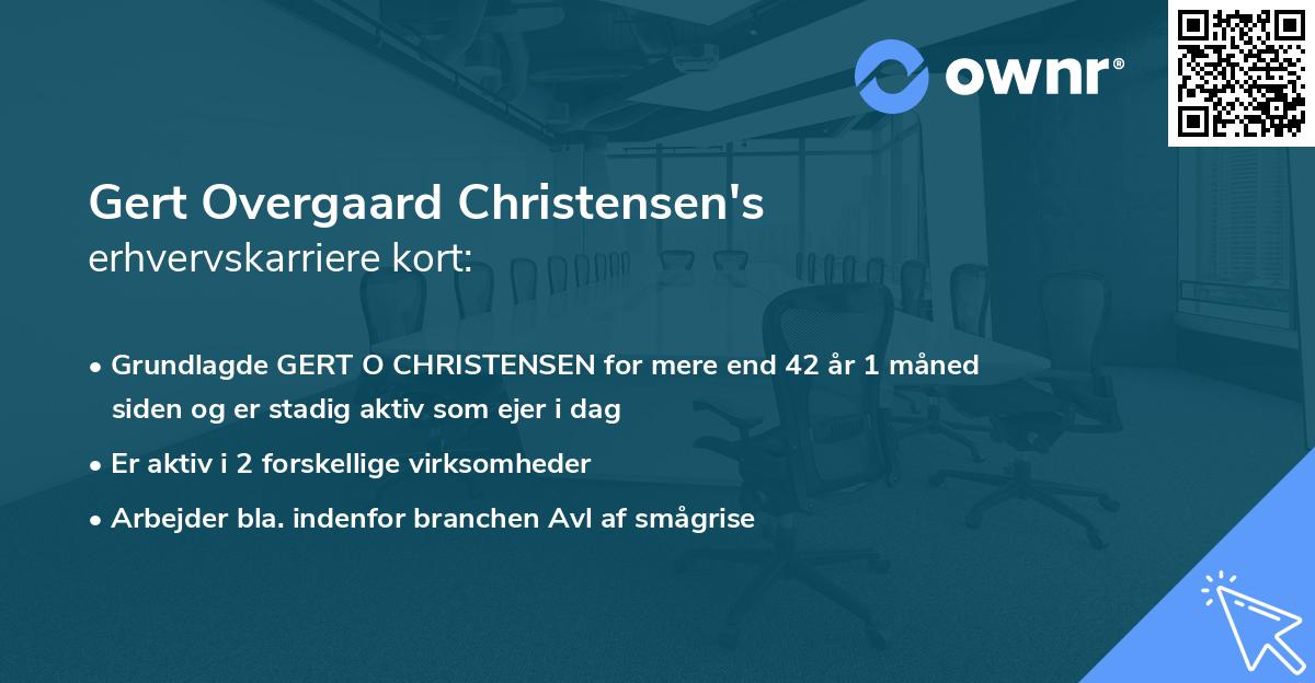 Gert Overgaard Christensen's erhvervskarriere kort