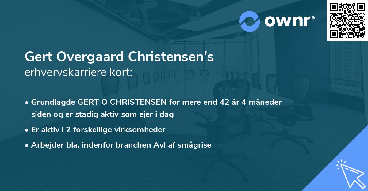 Gert Overgaard Christensen's erhvervskarriere kort