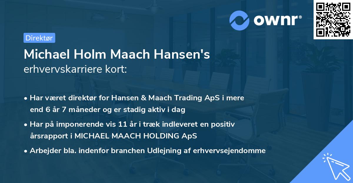 Michael Holm Maach Hansen's erhvervskarriere kort