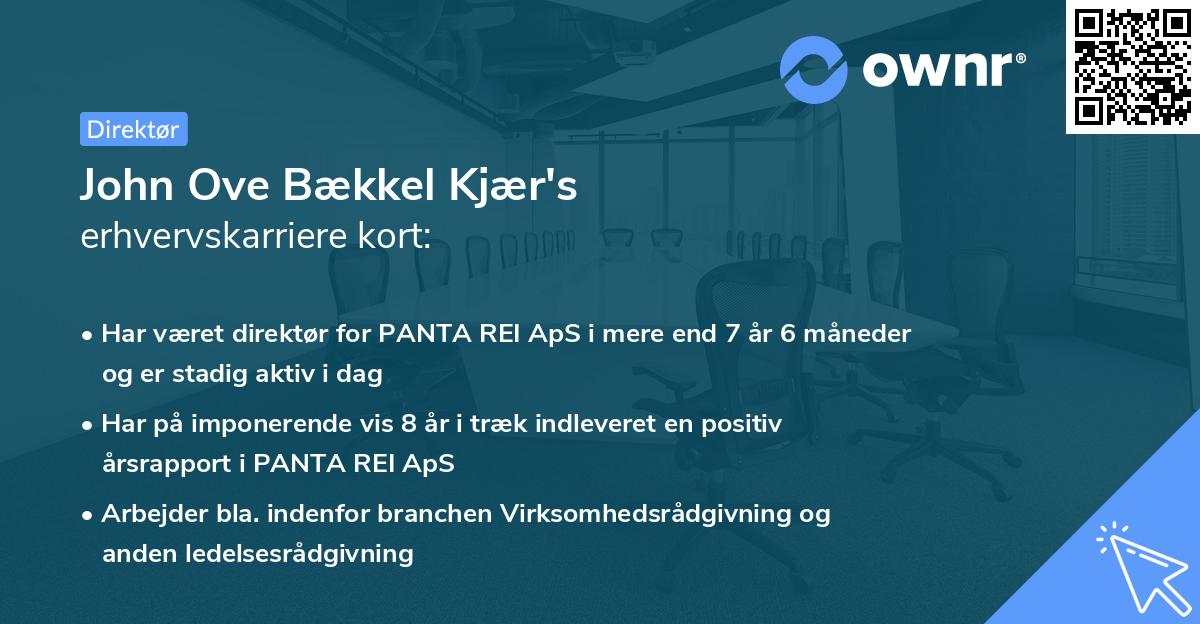 John Ove Bækkel Kjær's erhvervskarriere kort