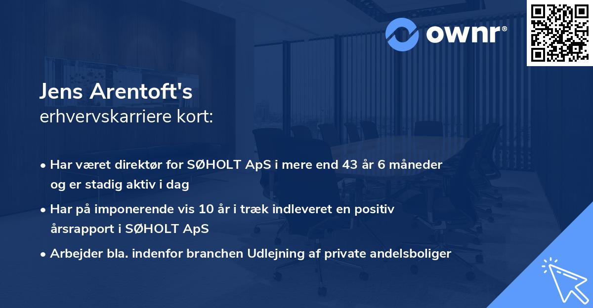 Jens Arentoft's erhvervskarriere kort