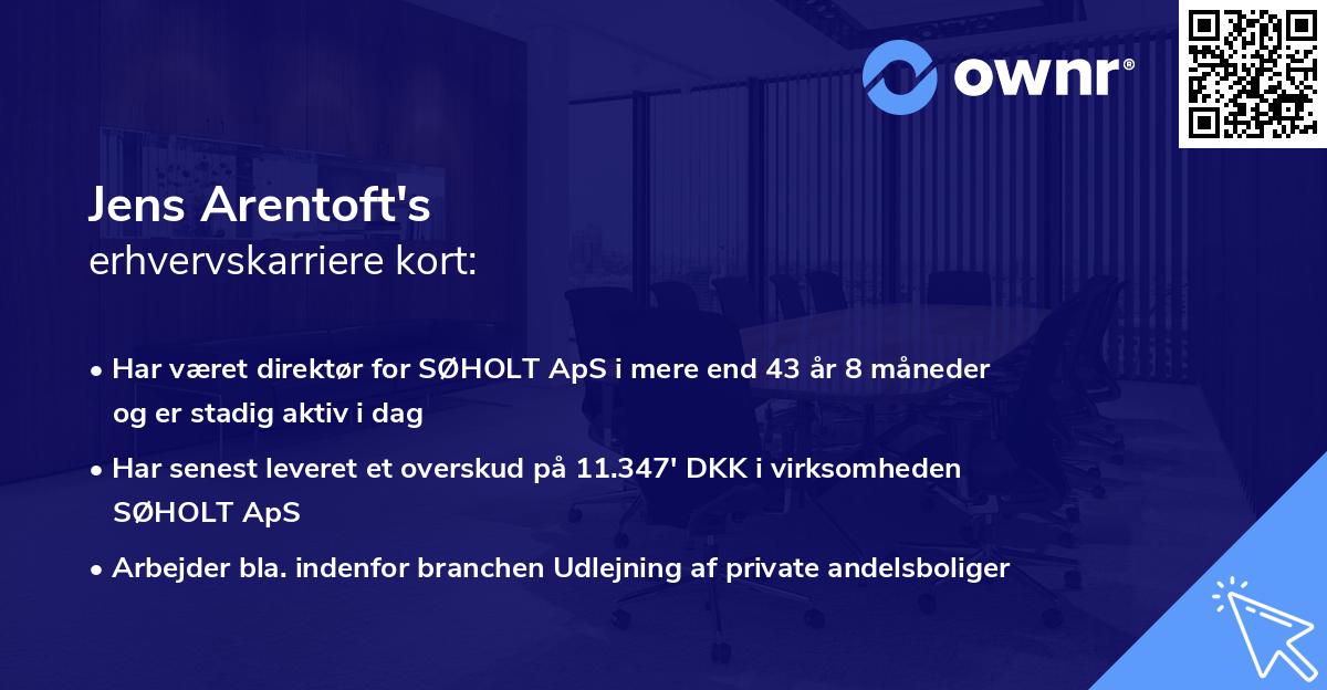 Jens Arentoft's erhvervskarriere kort