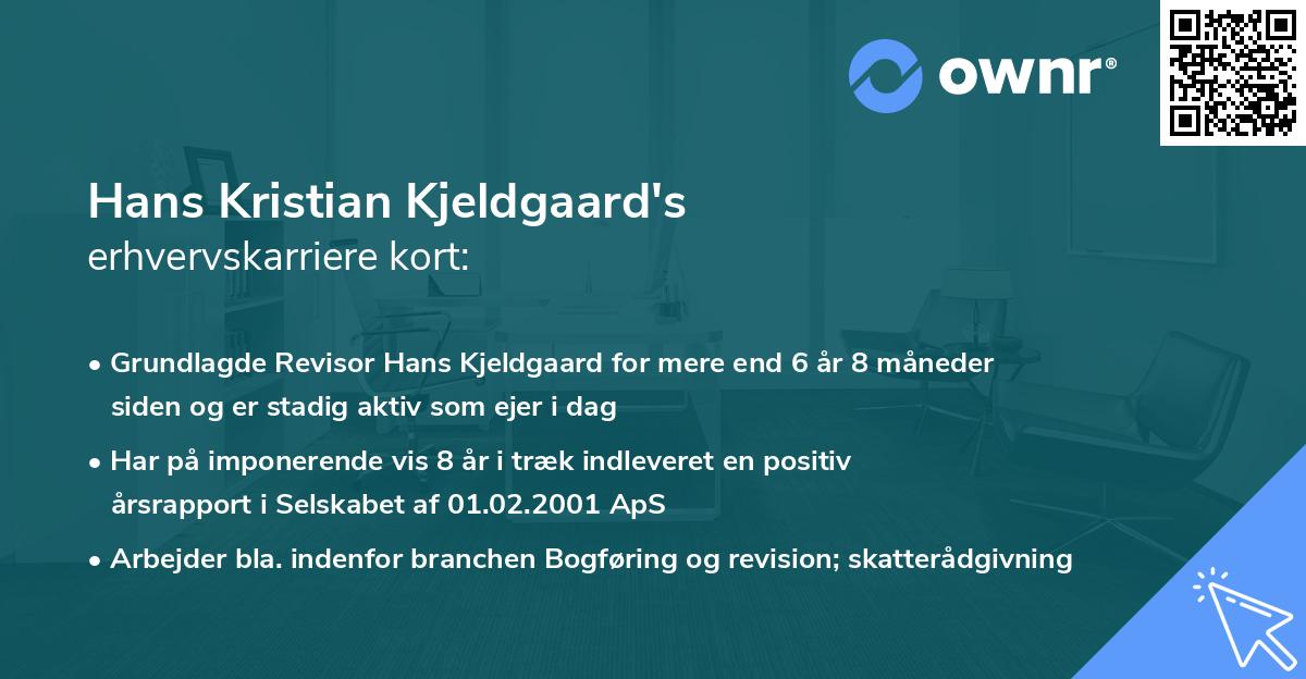 Hans Kristian Kjeldgaard's erhvervskarriere kort