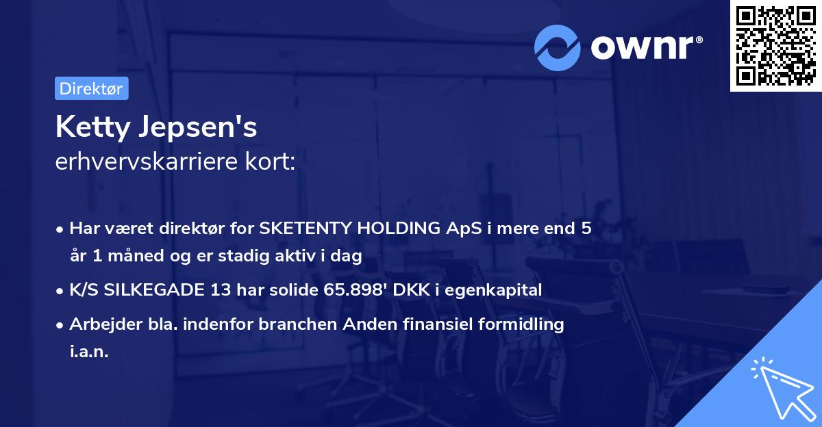 Ketty Jepsen's erhvervskarriere kort