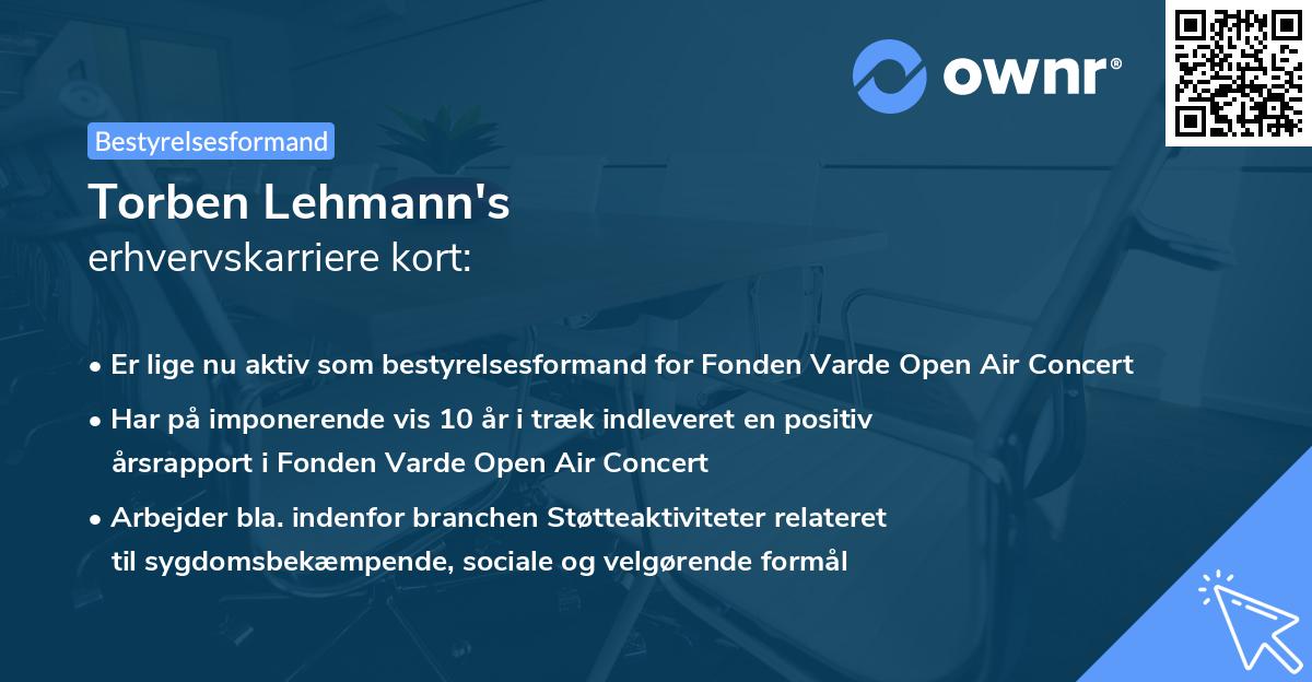 Torben Lehmann's erhvervskarriere kort