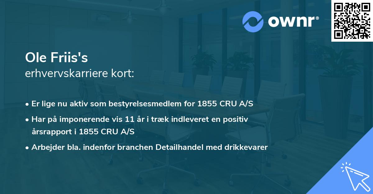 Ole Friis's erhvervskarriere kort