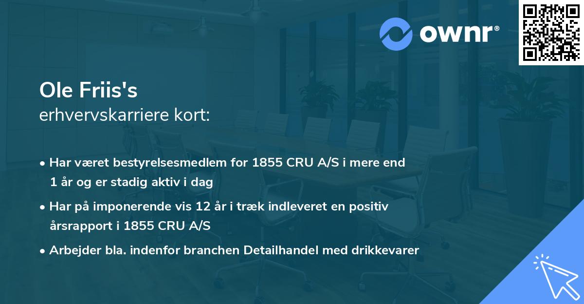 Ole Friis's erhvervskarriere kort