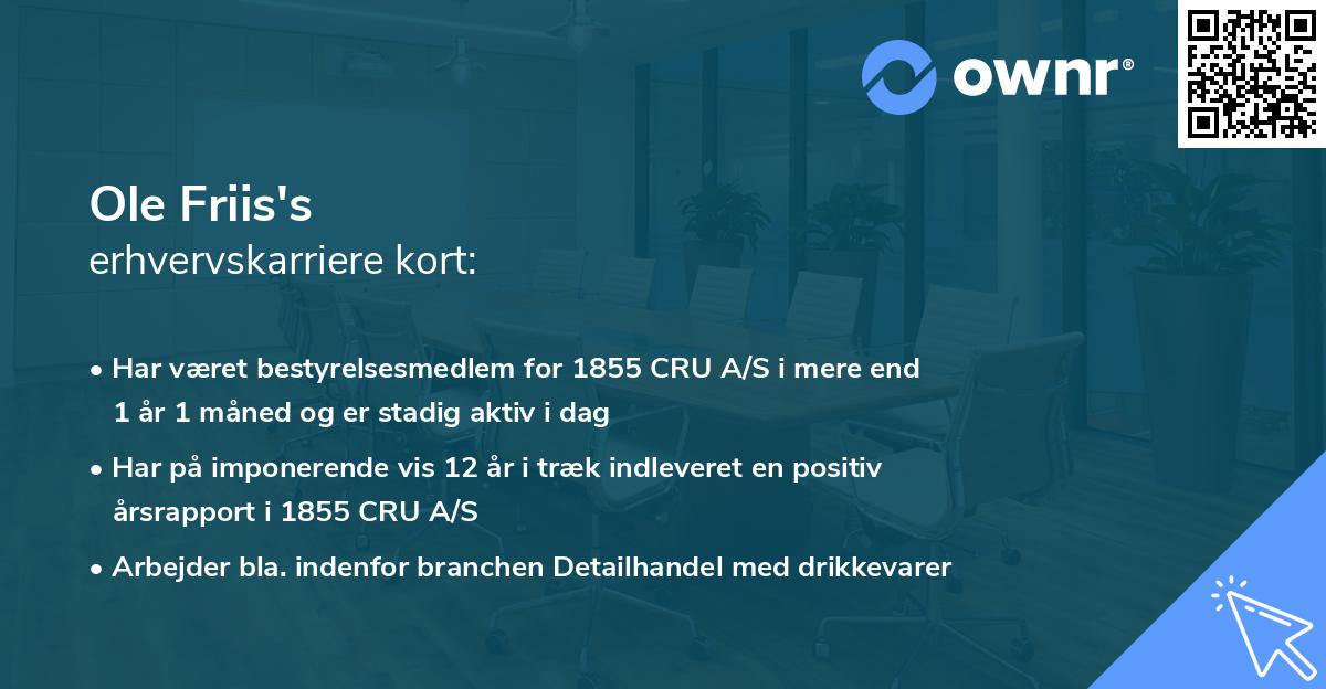 Ole Friis's erhvervskarriere kort