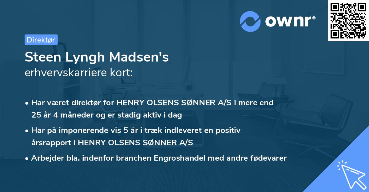 Steen Lyngh Madsen's erhvervskarriere kort