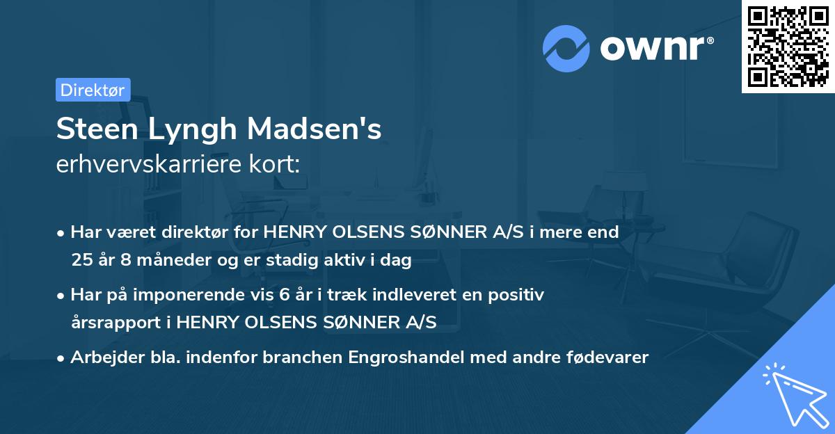 Steen Lyngh Madsen's erhvervskarriere kort