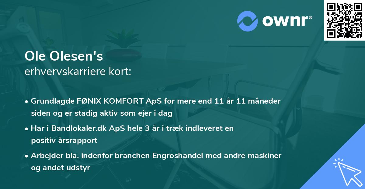Ole Olesen's erhvervskarriere kort