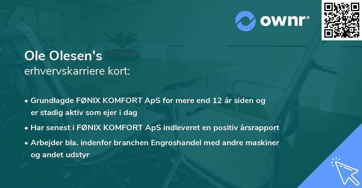 Ole Olesen's erhvervskarriere kort