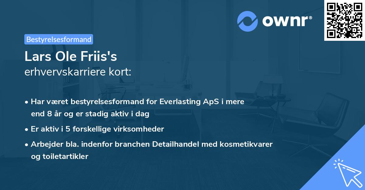 Lars Ole Friis's erhvervskarriere kort