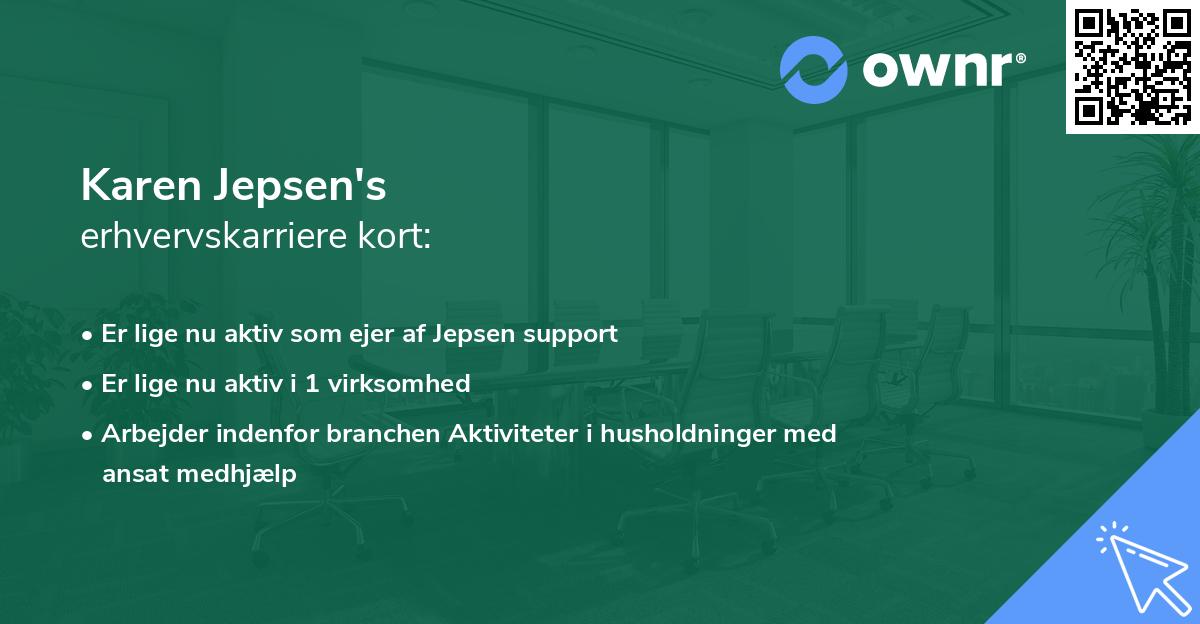Karen Jepsen's erhvervskarriere kort