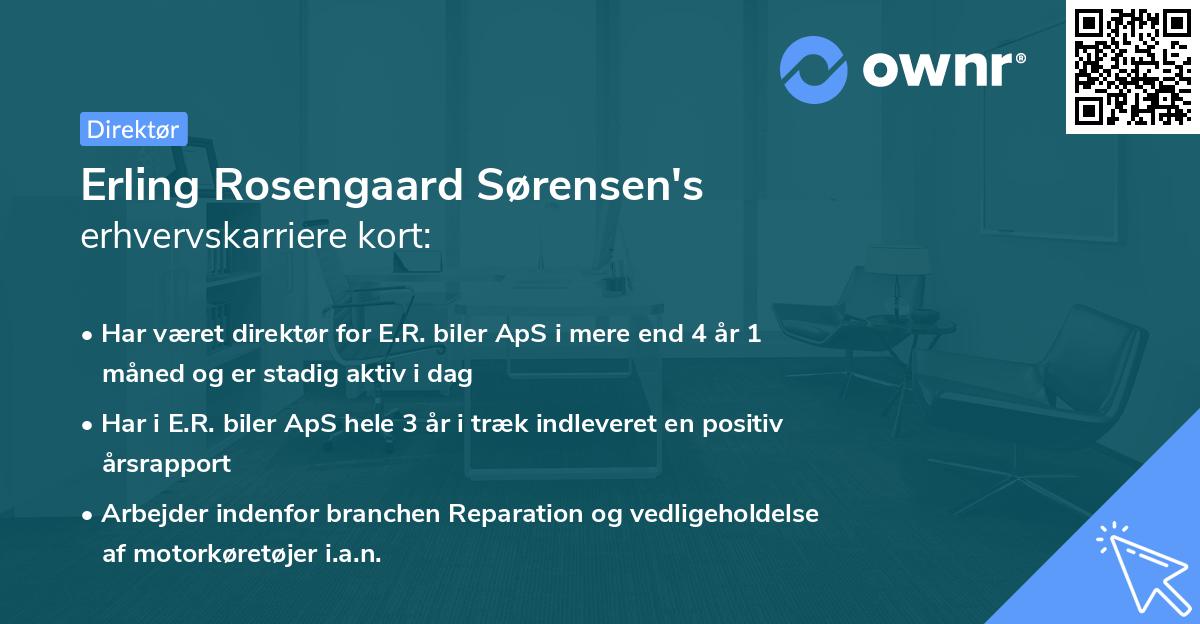 Erling Rosengaard Sørensen's erhvervskarriere kort