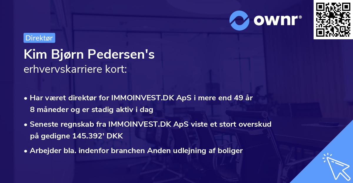 Kim Bjørn Pedersen's erhvervskarriere kort