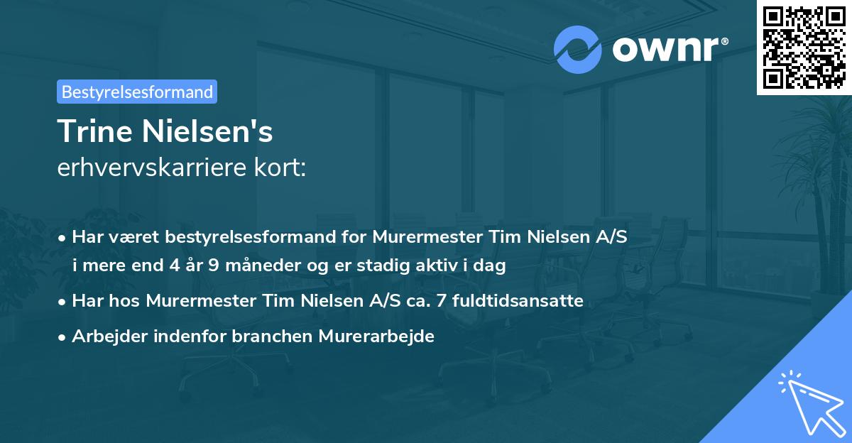 Trine Nielsen's erhvervskarriere kort