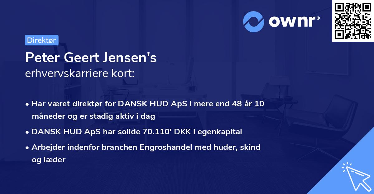 Peter Geert Jensen's erhvervskarriere kort