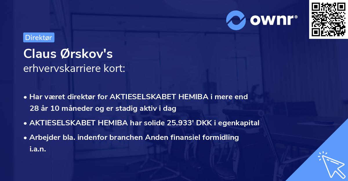 Claus Ørskov's erhvervskarriere kort