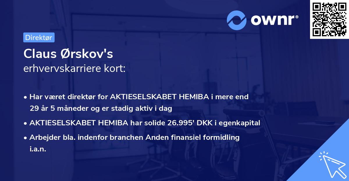 Claus Ørskov's erhvervskarriere kort