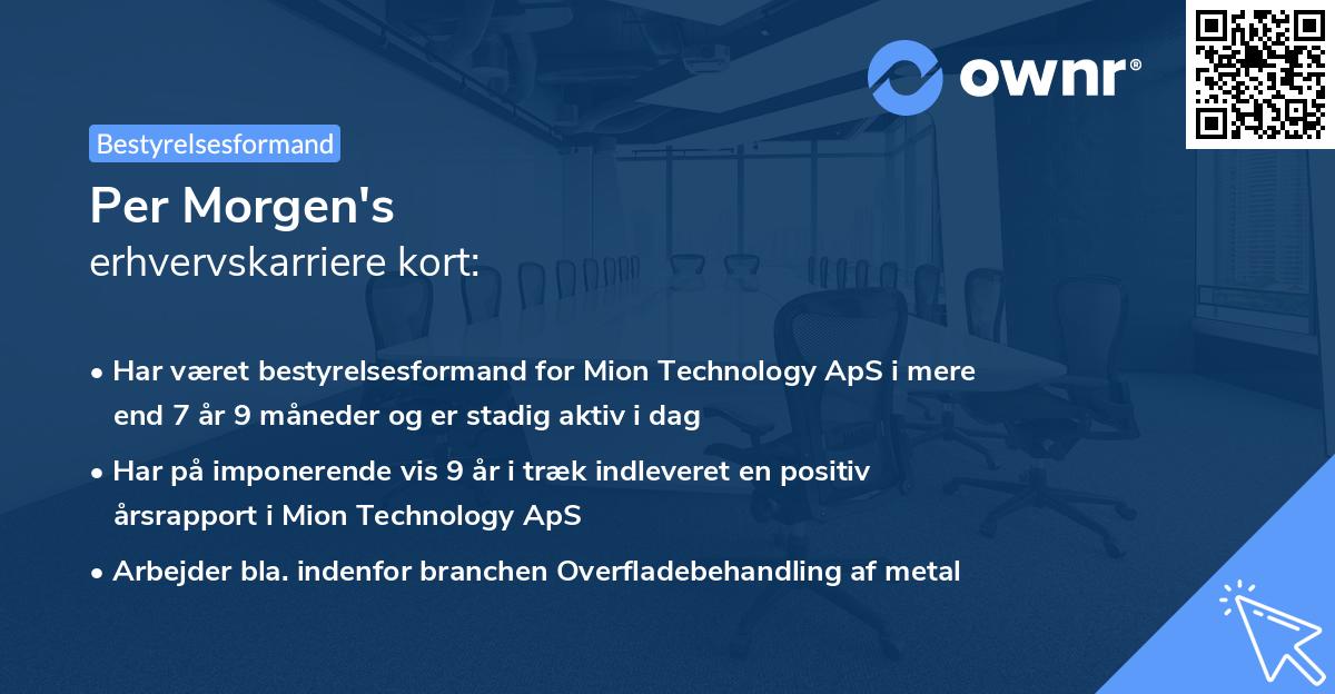 Per Morgen's erhvervskarriere kort