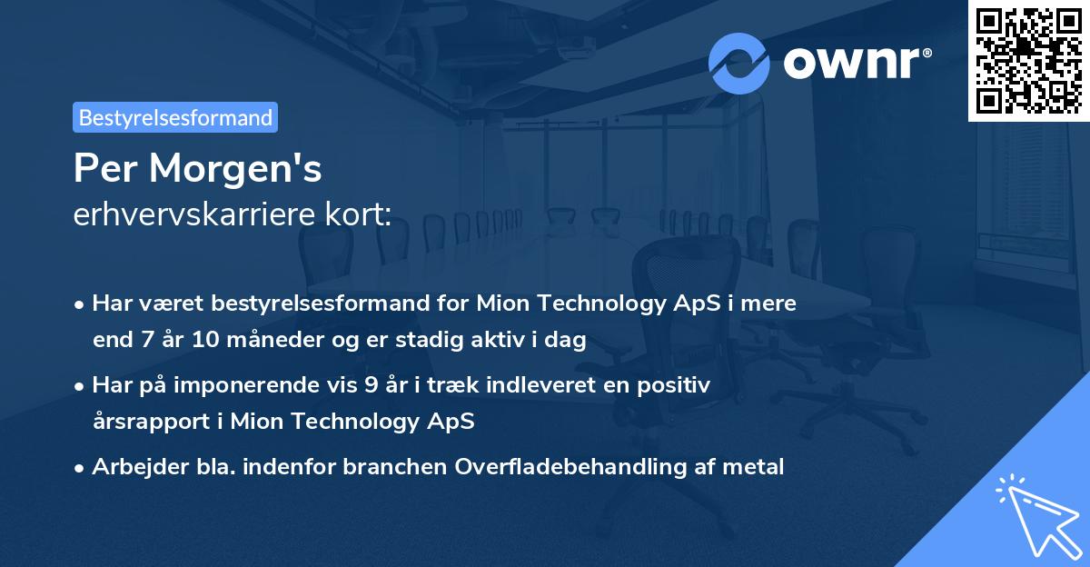 Per Morgen's erhvervskarriere kort