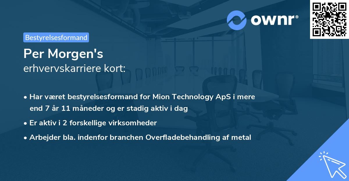 Per Morgen's erhvervskarriere kort