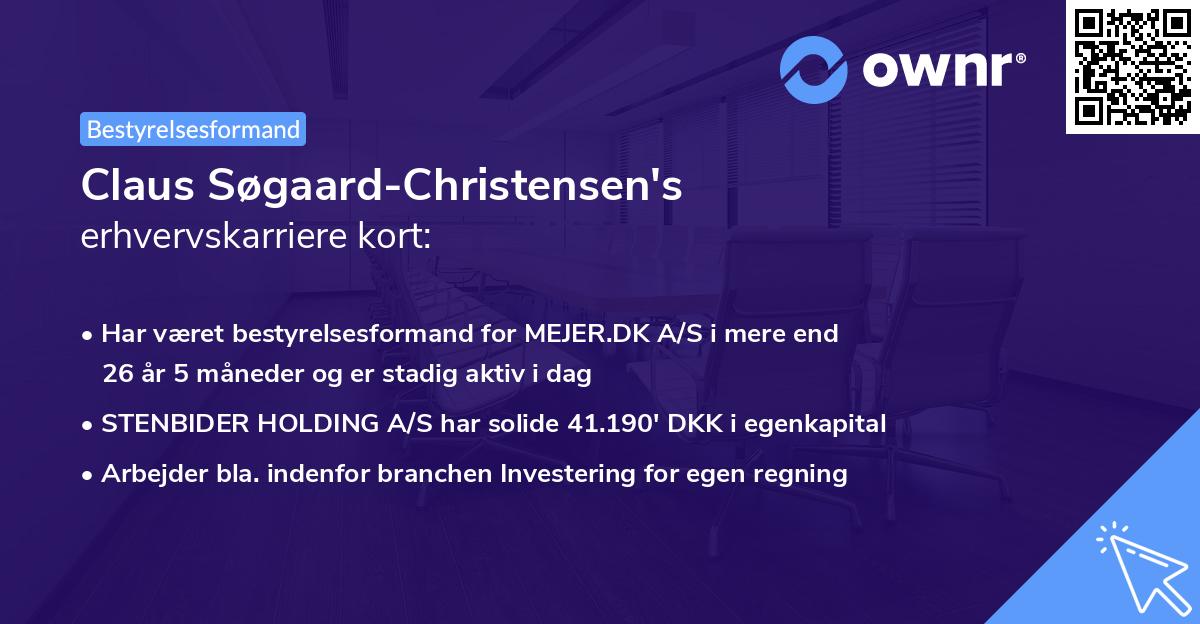 Claus Søgaard-Christensen's erhvervskarriere kort