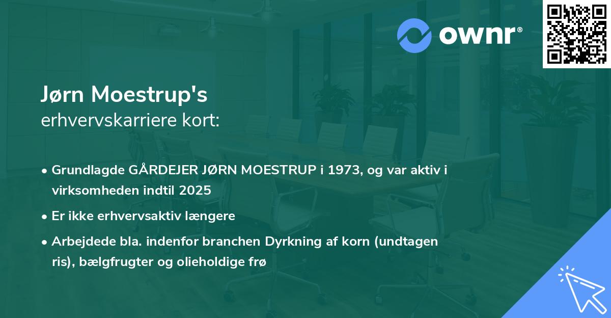 Jørn Moestrup's erhvervskarriere kort