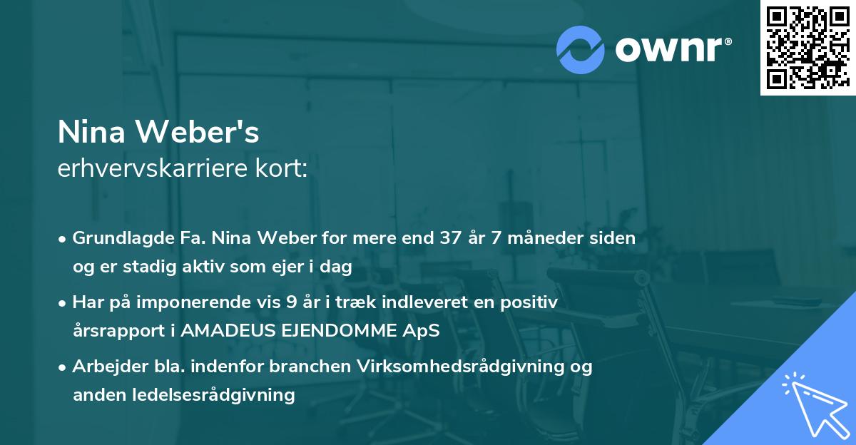 Nina Weber's erhvervskarriere kort