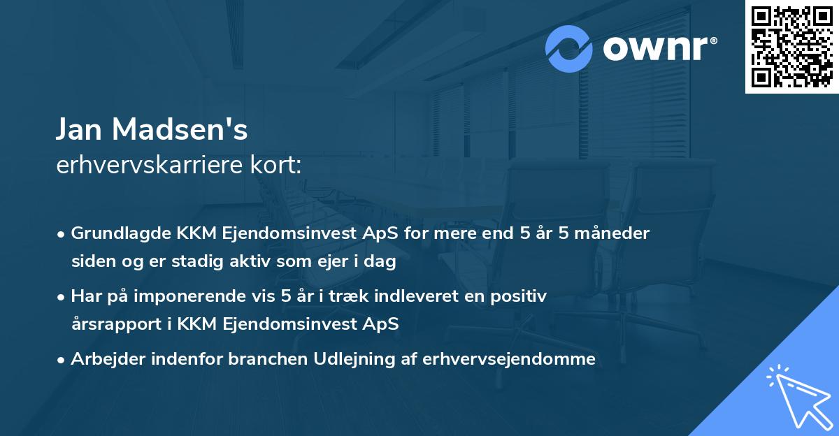Jan Madsen's erhvervskarriere kort