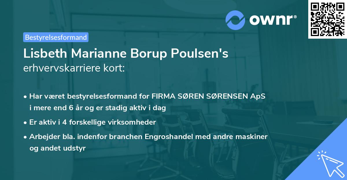 Lisbeth Marianne Borup Poulsen's erhvervskarriere kort