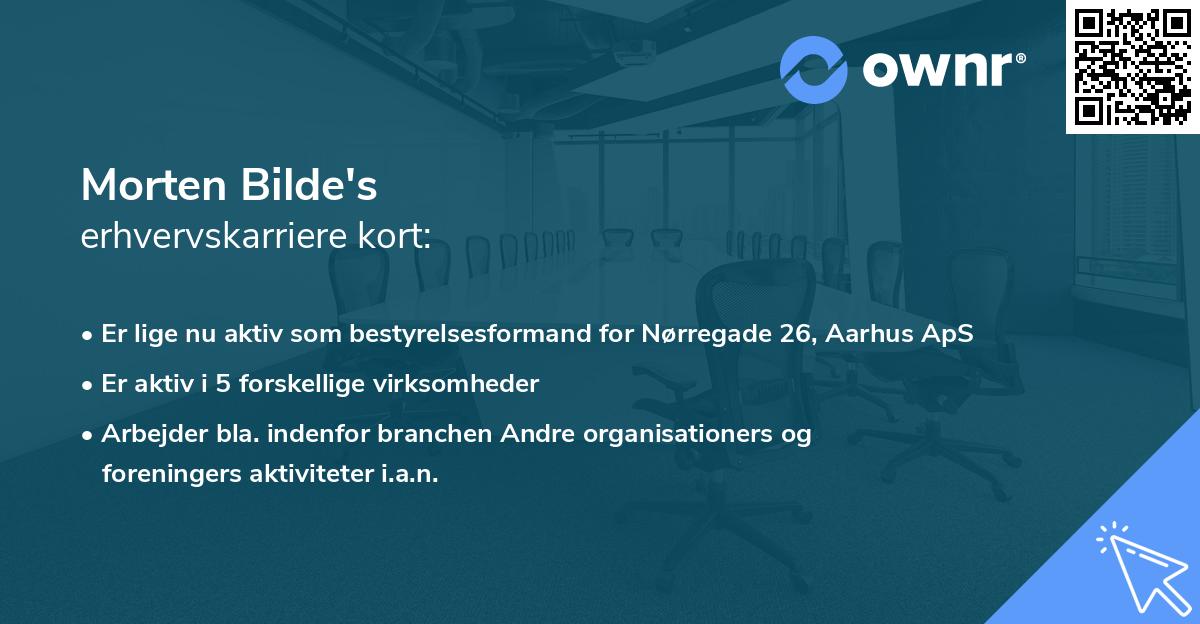 Morten Bilde's erhvervskarriere kort