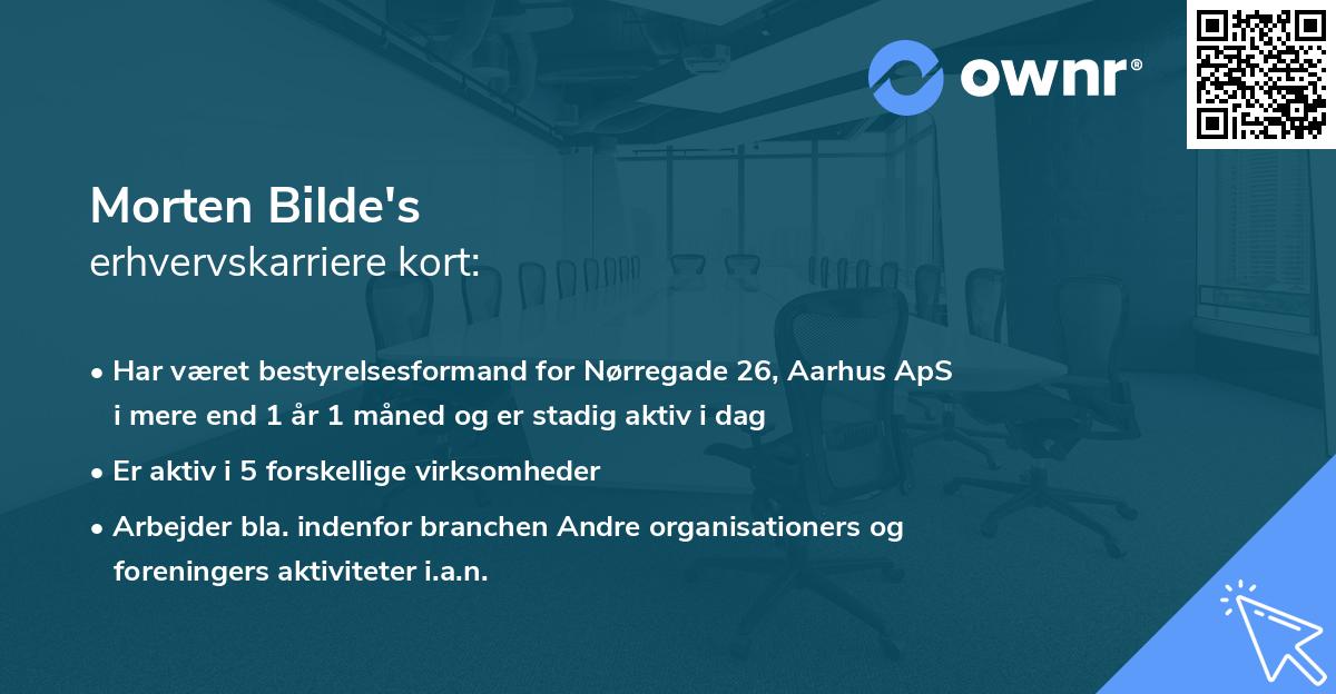 Morten Bilde's erhvervskarriere kort