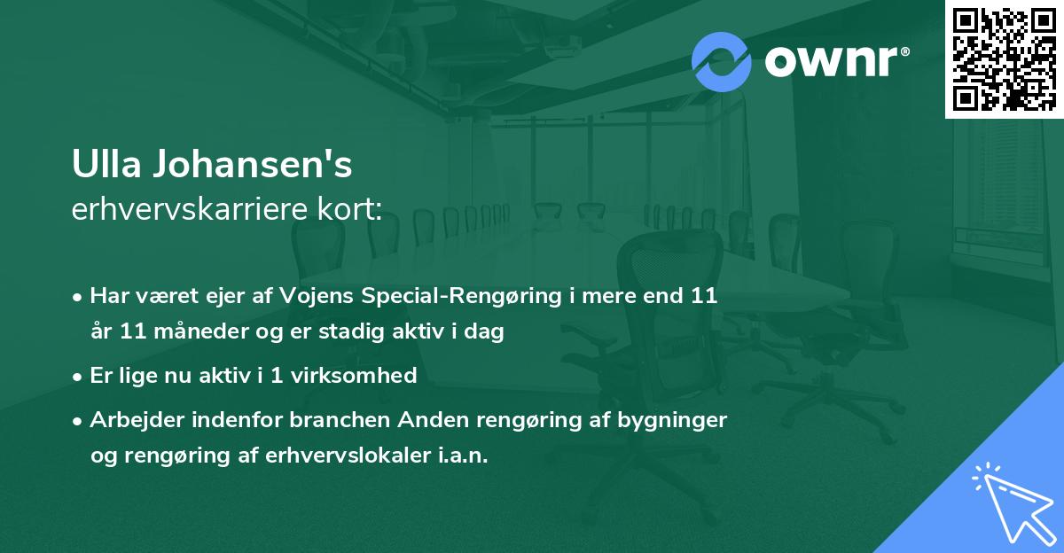 Ulla Johansen's erhvervskarriere kort