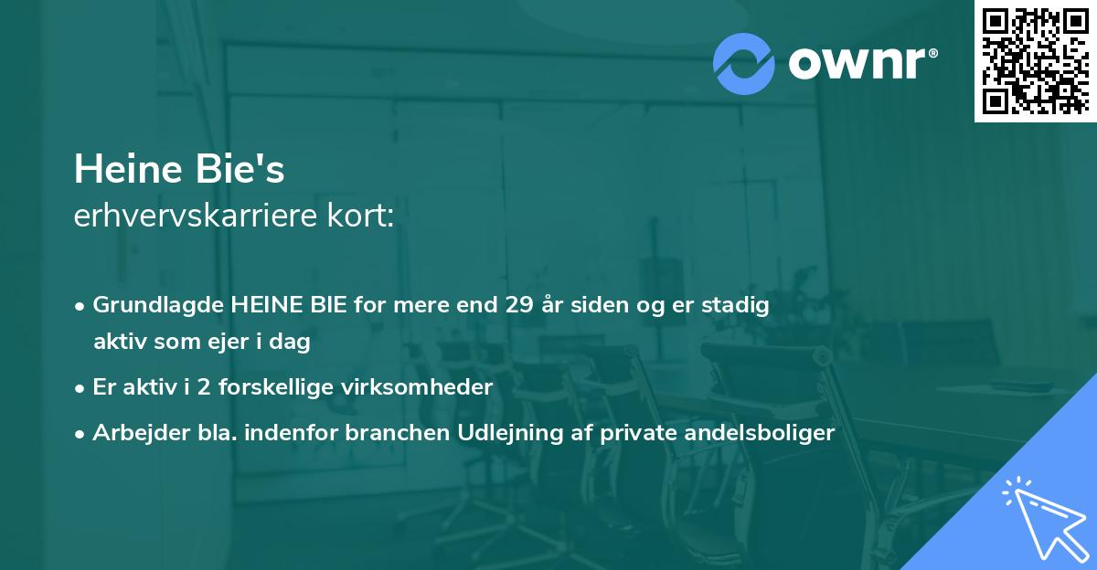 Heine Bie's erhvervskarriere kort