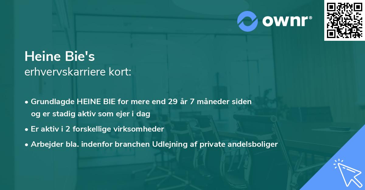 Heine Bie's erhvervskarriere kort