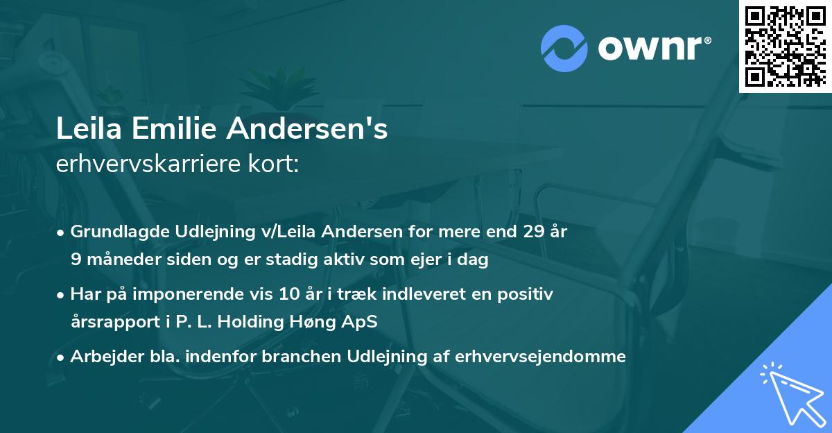 Leila Emilie Andersen's erhvervskarriere kort