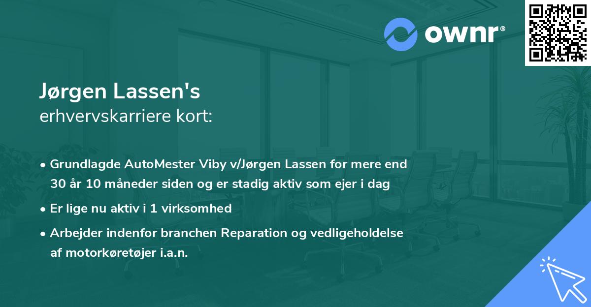 Jørgen Lassen's erhvervskarriere kort