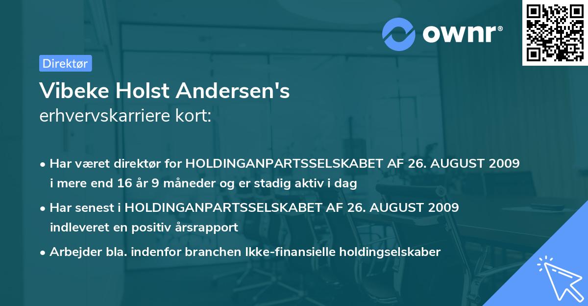 Vibeke Holst Andersen's erhvervskarriere kort